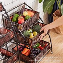 Supermarket Kitchen Shelve Ground Floor Multilayer Vegetable Fruit Containing Rack Multifunction Home Dealer