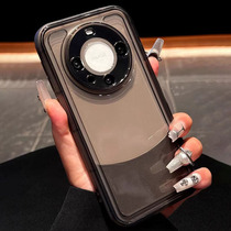 National trendy simple transparent black airbag anti-fall suitable for Huawei mate60pro mobile phone case