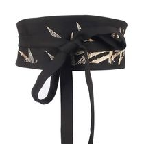 Fashionable national style embroidered fabric strap waistband womens decorative shirt dress waistband matching skirt belt