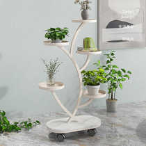 QGU movable flower rack floor-standing living room table light luxury multi-flower rack multi-layered Tieyangyi flower pot holder