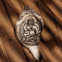 Antique collection Tibetan collection hand-carved Tibetan Vajrasattva Buddha statue conch home decoration gift ornaments