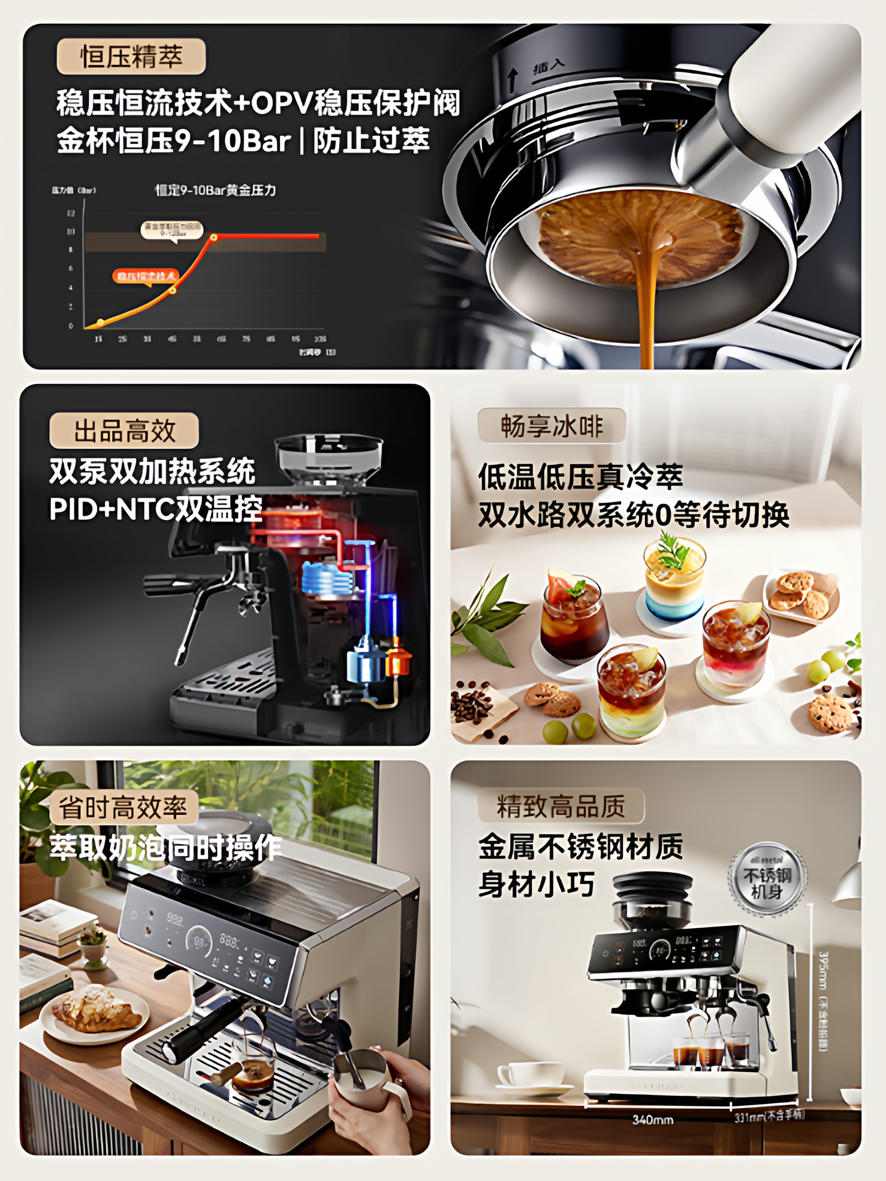 Schneider Xingcui Coffee Machine Is a Small Household Espresso Machine with Hot and Cold Dual Extraction, Semi-Automatic Grinding, and Integrated Grinding