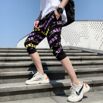 Capri pants mens sports casual shorts Tide mens pants loose summer pants Korean trend summer 7 points pants