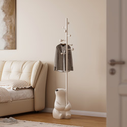 Clumsy Bear Coat Rack, Cream Style, Entryway Clothes Rack, Home Bedroom Bedside Floor-Standing Clothes Rack