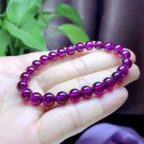 Natural jewelry Brazilian imperial purple tooth black garnet 7m single circle bracelet woman stone nine purple from fire