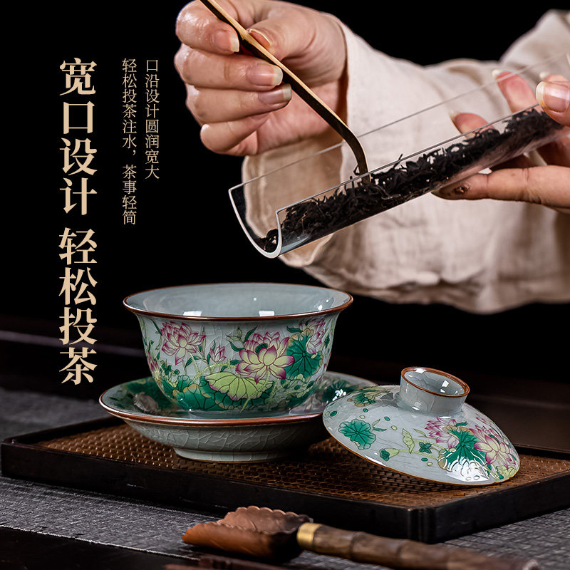 中国茶器 景徳鎮 九龍馬蹄三才蓋碗 茶杯 新品未使用 景德镇老陶泥荷韵三才盖碗，如何品出中国茶文化的韵味？-盖碗-淘宝好物网