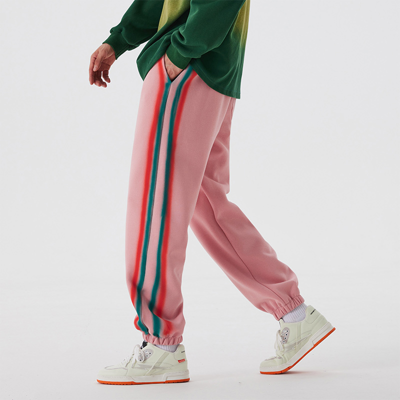 American Macho Pink Thin Long Pants for Men 2024 Summer Loose Straight Trendy Brand Sports Casual Leggings Sweatpants