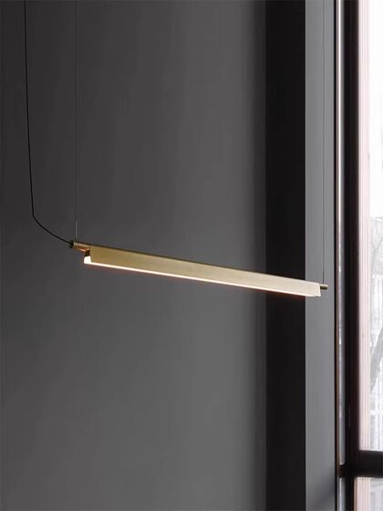Postmodern Minimalist Restaurant Bar Counter Office Desk Led Long Pendant Light Creative Personality Simple Dining Table Linear Lighting Fixture