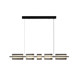 Nordic Minimalist Iron Art Black Dining Room Long Pendant Light Modern Minimalist Living Room Italian Glass Long Strip Lighting Fixture
