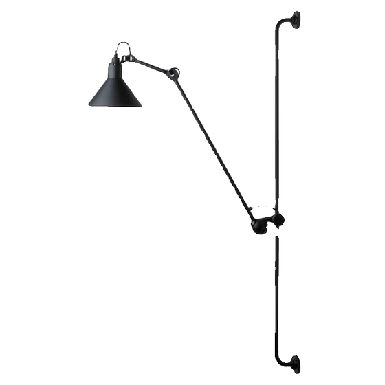 Adjustable Swing-Arm Wall Lamp, No Wiring Required, Designer Style, Long Rod, Mobile Industrial Style Bedroom Bedside Reading Light