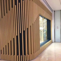 Wood grain aluminum square tube partition aluminum square tube aluminum alloy square tube profile grille ceiling four-sided arc door head heat transfer printing