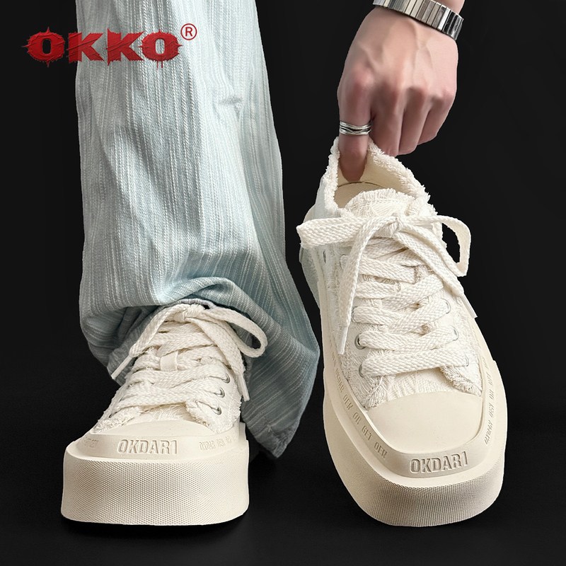 Li Yitong's Same Style Canvas Shoes for Men and Women, Versatile Thick-Soled Height-Increasing Casual Sports Sneakers, Classic White Square-Toe Shoes for Men