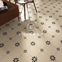 Ness French cream style black and white small tiles restaurant kitchen balcony floor tiles cafe milk tea bathroom tiles