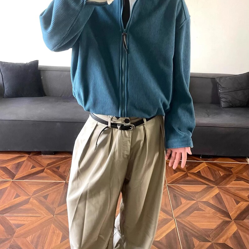 Korean Zoker American Retro Corduroy Harrington Lapel Jacket for Men and Women, Loose Barn Style Coat for Spring and Autumn Korean Zoker American Retro Corduroy Harrington Lapel Jacket for Men and Women, Loose Barn Style Coat for Spring and Autumn