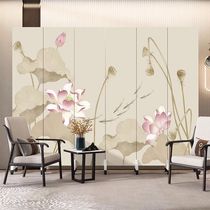 Chinese style home screen partition living room bedroom toilet in doorway shelter curtain office Easy mobile folding