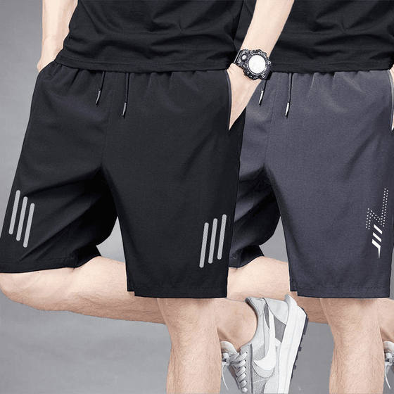 速干短裤男夏季2025休闲宽松直筒冰丝透气弹力运动五分裤空调裤