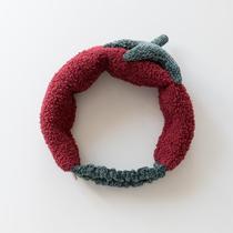 Yunduoli Store Soft plush thickened sweet and cute strawberry headband for washing and makeup