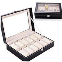 Watch Box Jewelry Display Storage Holder Case Grids