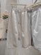 Gray and White Drawstring Wide-Leg Jeans for Women, New Summer Style, Plus Size, Slimming, Petite, Cropped Scimitar Pants
