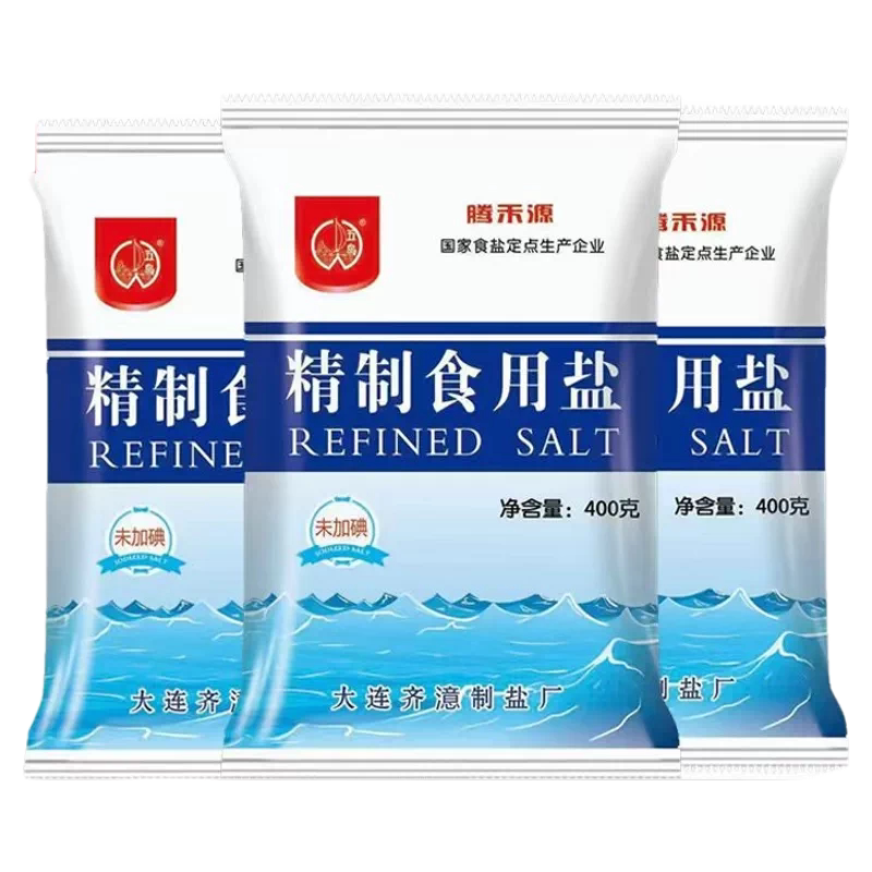 【未加碘】深井精制食用盐400g7袋盐巴商用细盐调味品家庭装五岛