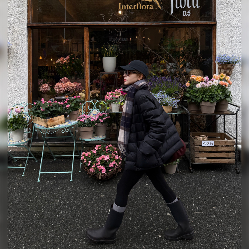 Lazyvision【Winter in Northern Europe】90 White Goose down Large Pocket Warm Simple Ribbed down Jacket 38451