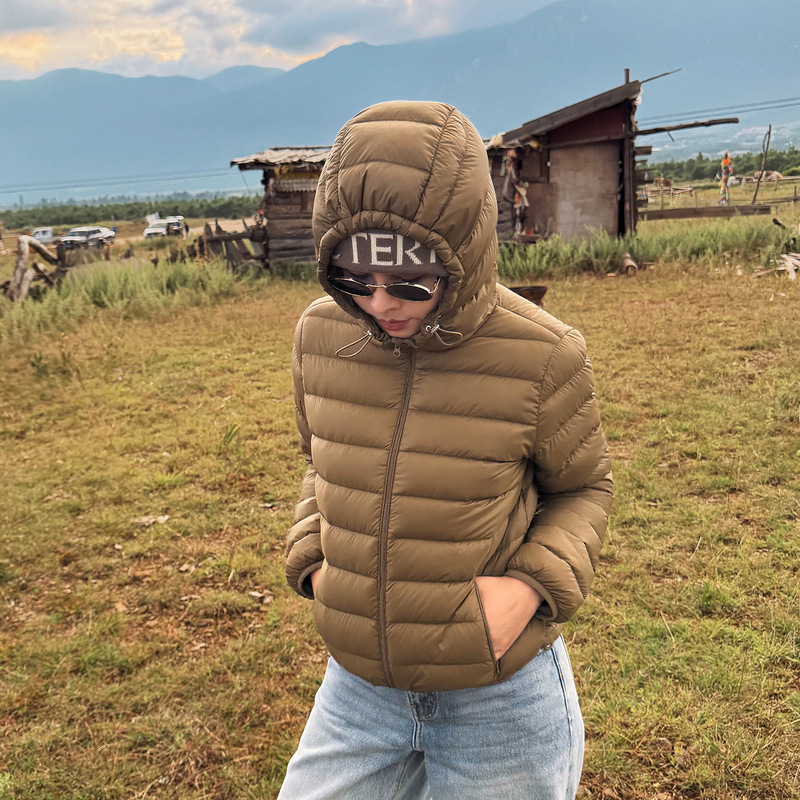 Lazyvision【Ribbed Down】Warm 90% White Goose down Hooded down Jacket for Women, Winter Short Style 39220 Lazyvision【Ribbed Down】Warm 90% White Goose down Hooded down Jacket for Women, Winter Short Style 39220