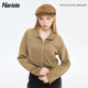 HeyHenry American stand-up collar hot girl short jacket women's high waist long-sleeved zipper cardigan jacket ຫຼຸດອາຍຸ