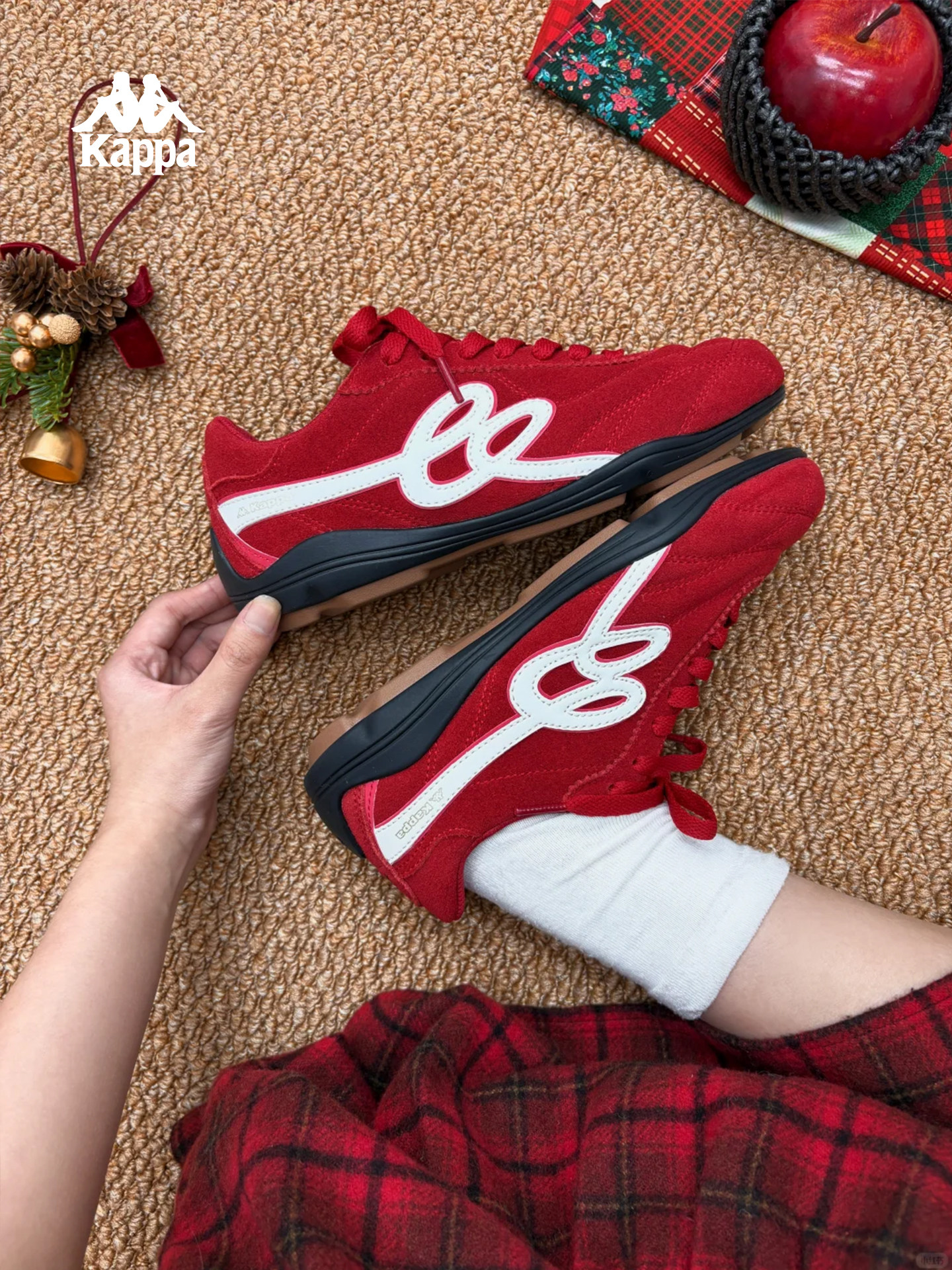 Kappa K520 women's shoes red sports shoes women's 2026 summer new New Year sneakers wedding shoes moral training shoes