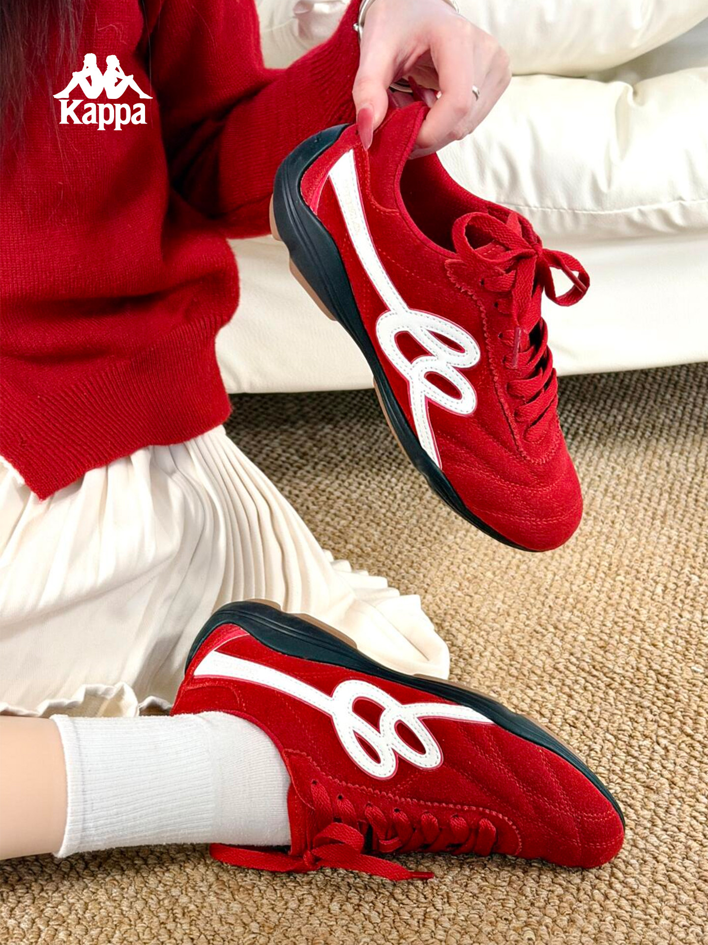 Kappa K520 women's shoes red sports shoes women's 2026 summer new New Year sneakers wedding shoes moral training shoes