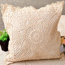 Buy one send a foreign trade Eurostyle pure cotton hand crochet hook Fancy Office Sofa Car Hug Pillow Cushion Cover without Core