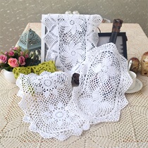 Foreign Trade Handcrafted Crochet Hook Flower Pure Cotton Woven Decoration Oval Table Cushion Anti-Slip Retro Teapot Vase Mat