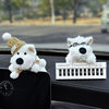 Cute West Highland White Terrier Moving Car Phone Number Plate Temporary Parking Number Plate Car Phone Number Interior Decoration for Women
