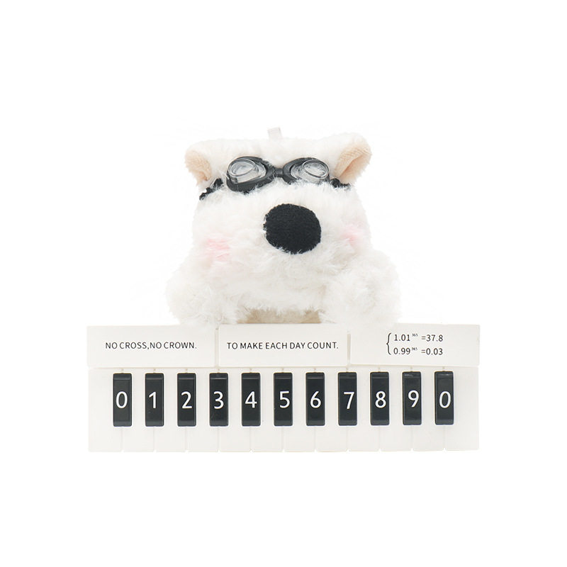 Cute West Highland White Terrier Moving Car Phone Number Plate Temporary Parking Number Plate Car Phone Number Interior Decoration for Women