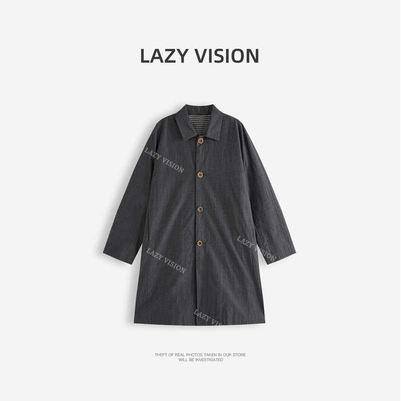 Sasa｜Classic 100 Horse Cotton Camden Windbreaker Women's Autumn Mid-Length Plaid Lined Lapel Coat 39420