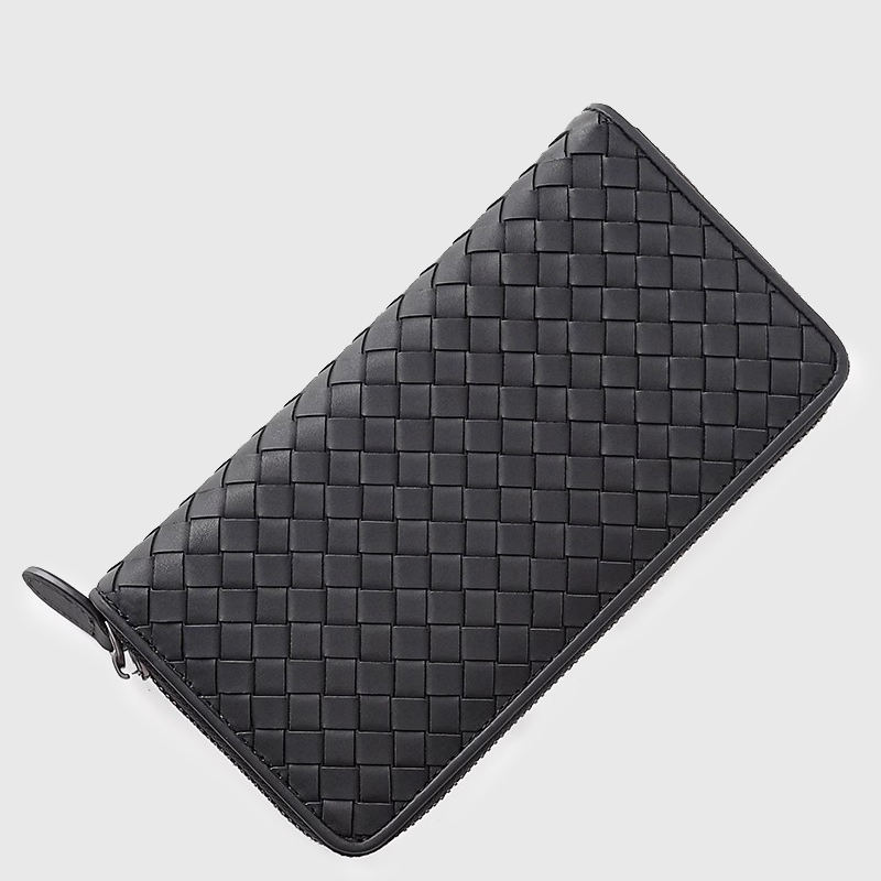 Bonairm Vlrand Wallet Men's Classic Woven Lanugo Leather Card Holder Casual Long Handbag