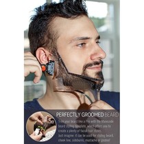 Mens beard styling mold template care comb sideburns and beard trimming outline tool frame beard styler