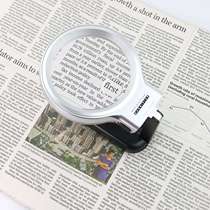 Large multifunctional folding magnifying glass LED light handheld stand desktop multipurpose resin HD lens 7006B