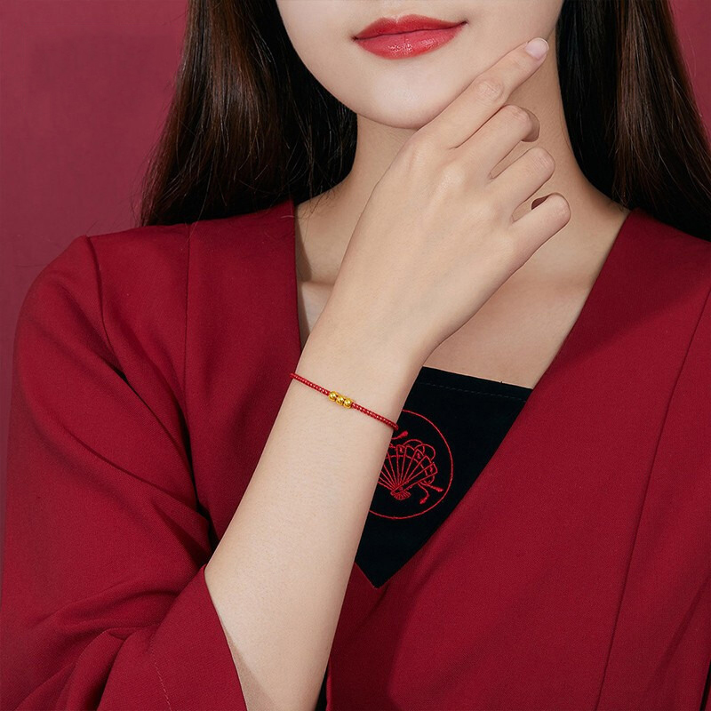 广浮娄黄金金珠散珠足金999古法圆珠转运珠配珍珠小金珠手链女：传统与现代的完美碰撞