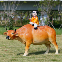 Simulated cattle sculpture ornaments outdoor lawn fiberglass zoo forest landscape farm park decorative crafts