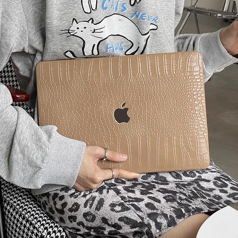  New Model Suitable for Apple MacBook Pro14 Crocodile Leather Protective Case Macbookair 13inch Protective Cover Pro16 Shell 12 Notebook MacBook Computer 15.4inch M2