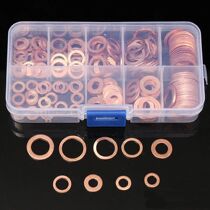 100Pcs Copper Washer Gasket Nut And Bolt Set Flat Ring Seal