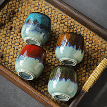 Cross-border 80ml ceramic kiln-turned espresso cup small creative hand-warming spirit owner tea cup drop shipping