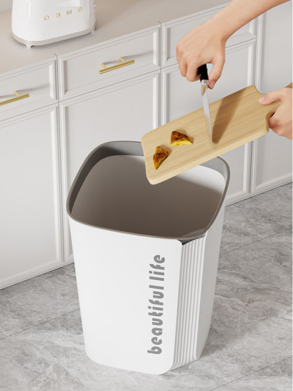 厨房垃圾桶家用2025新款轻奢高颜值大号卧室客厅厕所卫生间纸篓桶