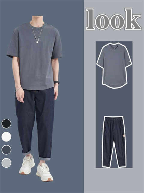 ຜູ້ຊາຍ 2024 ໃຫມ່ summer kpop outfits ເກົາຫຼີ, ເຄື່ອງນຸ່ງຫົ່ມ summer ຂອງເດັກຊາຍ, ແບບສູງ, ຊຸດຜູ້ຊາຍທີ່ສົມບູນ.