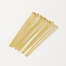 Fine flat-headed needles 0 5mm DIY handmade jewelry basic accessories material 14k gold-covered and color-preserving T-shaped needles 100 pieces
