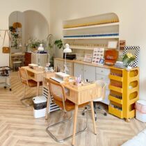 Solid wood manicure table Internet celebrity Japanese manicure shop table small one-person built-in manicure table and chair set manicure table