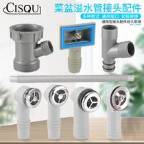 Wash basin overflow pipe hose extension kitchen sink anti-overflow pipe joint round square wash basin side leakage pipe