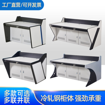 Monitoring console command center monitoring and dispatching console spliced and customized double three and four-joint wooden platform curved computer