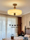 Yameng French-Style Vintage Cream Ceiling Lamp for Bedroom, Retro Cozy Room Lamp, Glass Semi-Hanging Master Bedroom Study Lamp