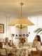 Yameng Swedish Mid-Century Style Fabric Pleated Chandelier Solid Wood South Asian Style French Retro Bedroom Study Tea Room Lighting Fixtures